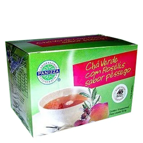 Cha Verde C/ Roselis Sabor Pessego 22,5 G Panizza - PANIZZA - Mercearia