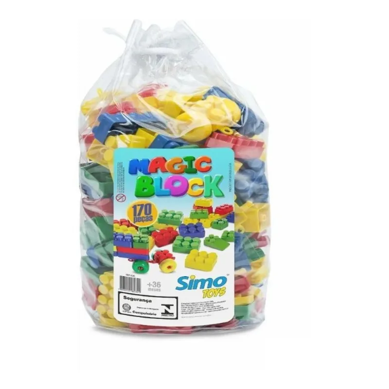 Blocos de Montar Magic Block 170 Peças - Simo Toys