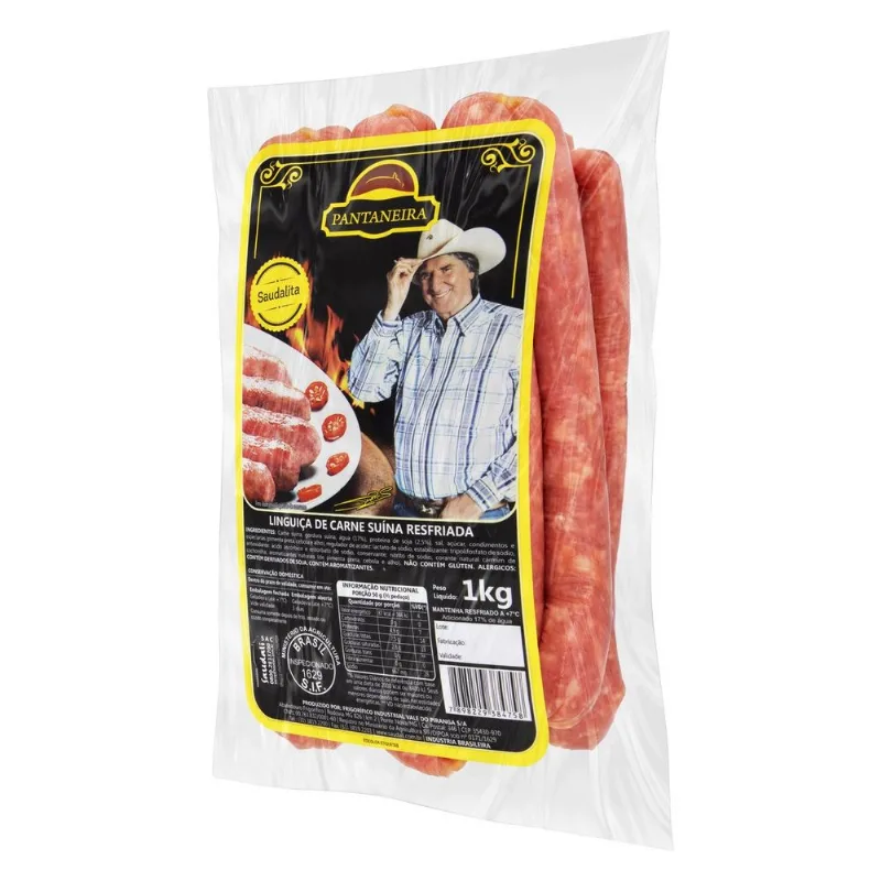 Linguiça de Carne Suína Resfriada Saudalita Pantaneira Pacote 1kg