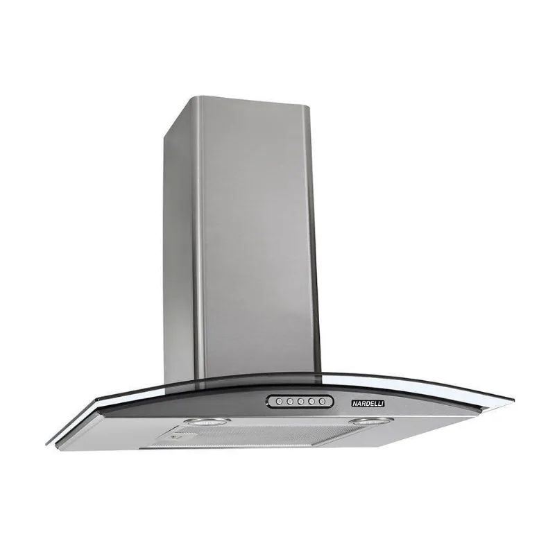 Coifa De Parede 60cm Vidro Curvo Duto Slim Nardelli Inox 110V