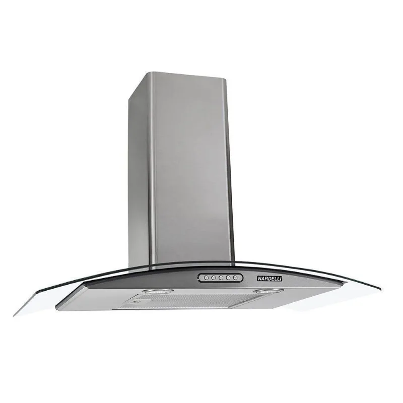 Coifa De Parede 75cm Vidro Curvo Duto Slim Nardelli Inox 220V