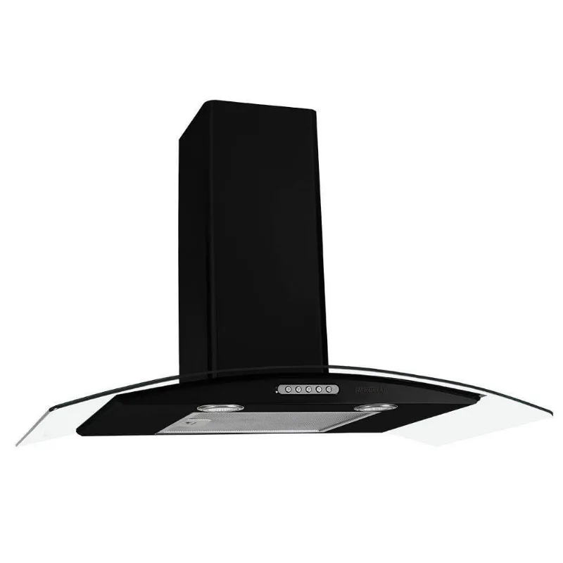 Coifa De Parede 80cm Vidro Curvo Duto Slim Nardelli Black 110V