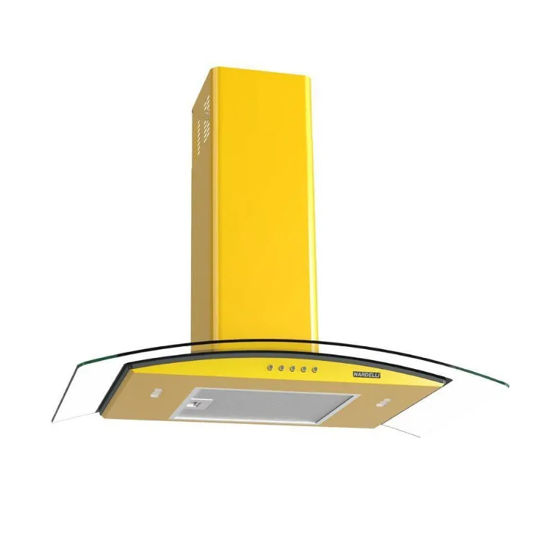 Coifa Nardelli De Parede Clean Vidro Curvo Amarela 75cm Amarelo 110V
