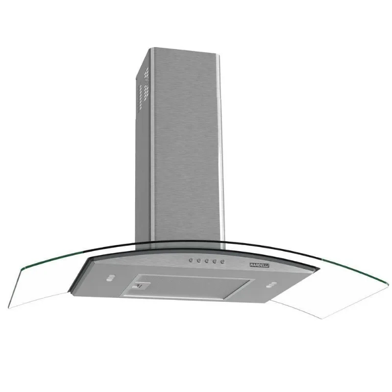 Coifa Nardelli De Parede Clean Vidro Curvo Kromanox 90cm Kromanox 110V