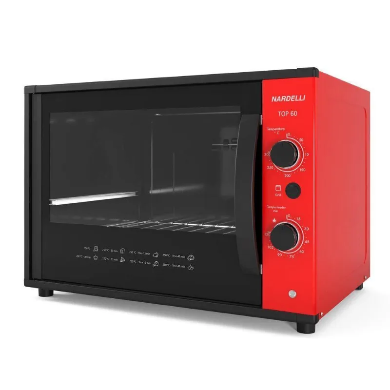 Forno Elétrico Bancada 60 Litros Top 60 Vermelho 110V 110v