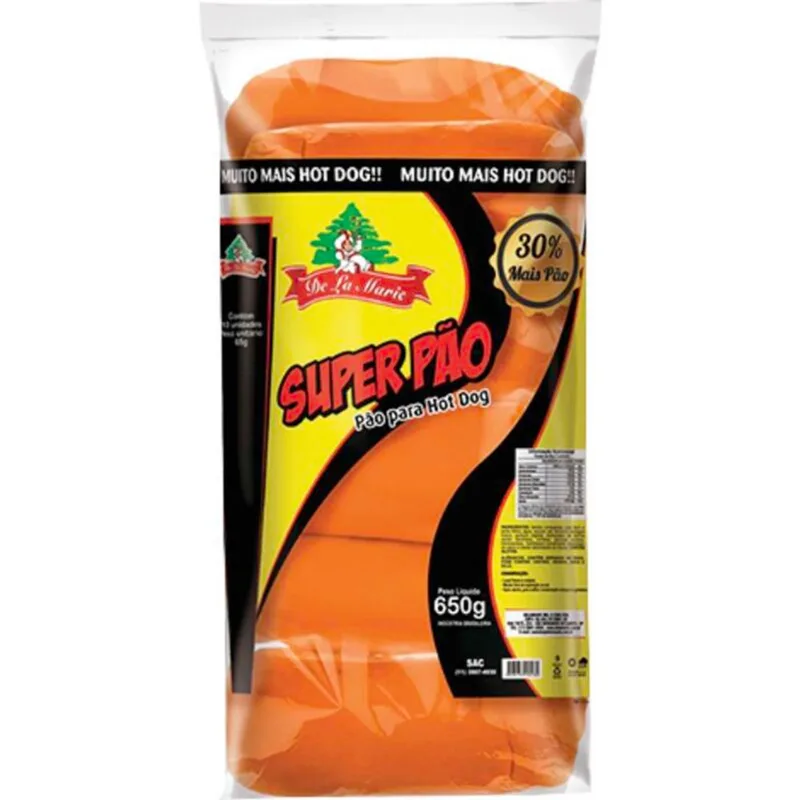 Pão de Hot Dog Delamarie 650g
