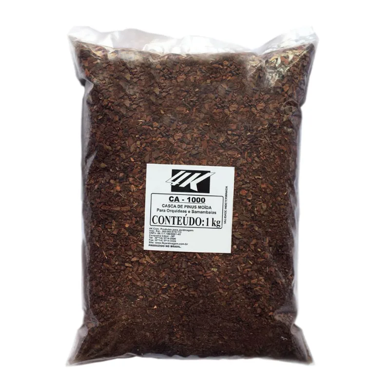 Casca de Pinus para Orquídeas e Samambaias Quatro K 1 kg