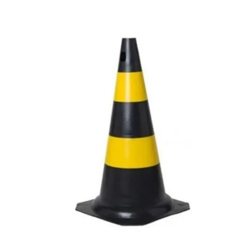 Cone De Sinalização Segurança Preto E Amarelo 75cm Ledan