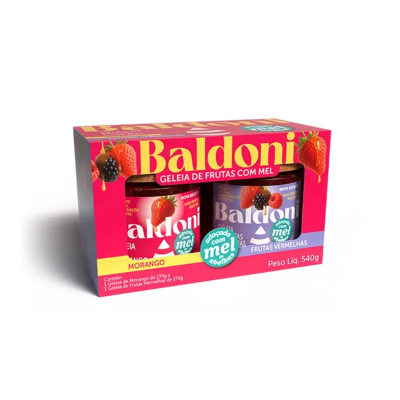 Kit Geleia Morango e Frutas Vermelhas Baldoni 2x270g