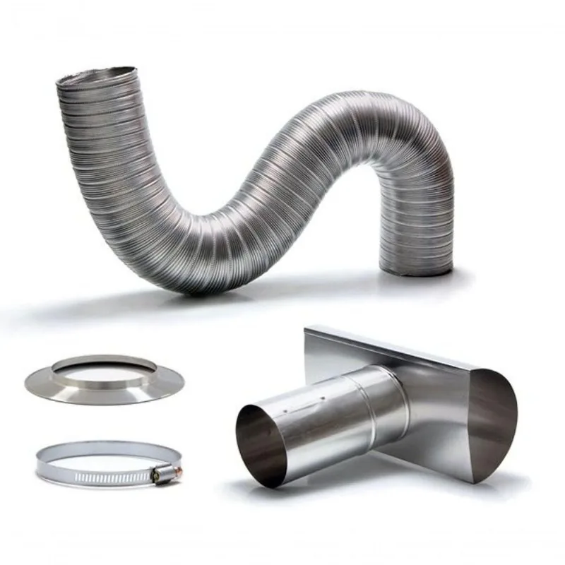 Kit Chaminé Em Alumínio Com Flexível Corrugado De 1,5mx130mm