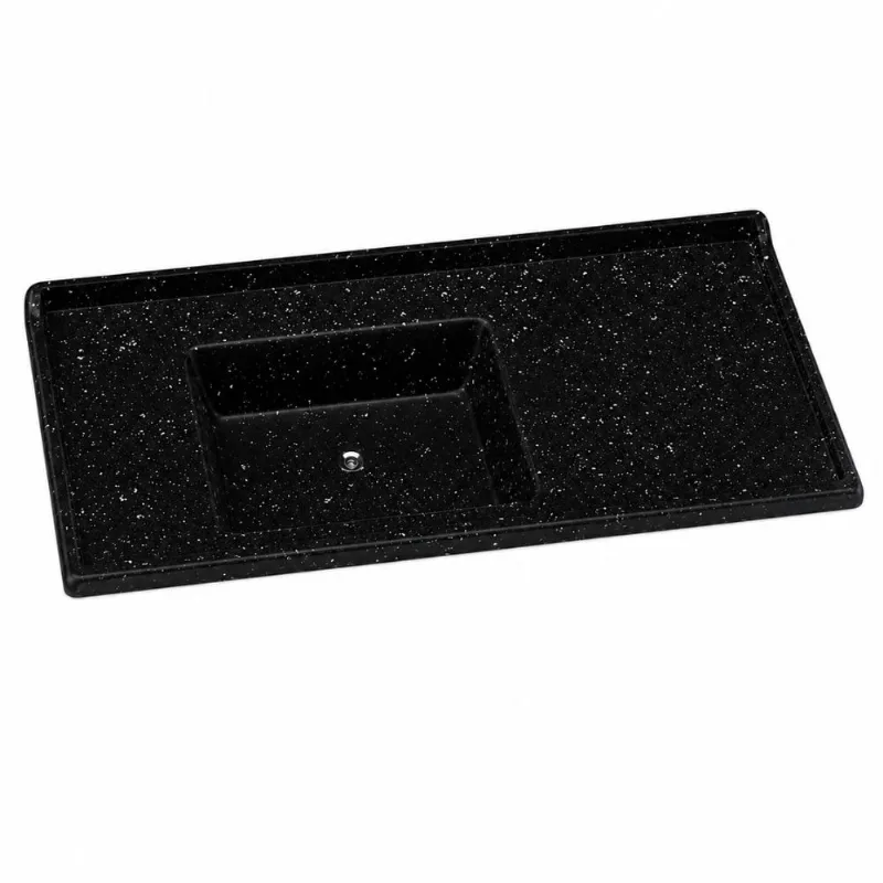 Tampo de Pia com Cuba Granitada Rorato 100x53cm Tampo de Pia com Cuba Granitada Standard Rorato 100x53cm | Preto