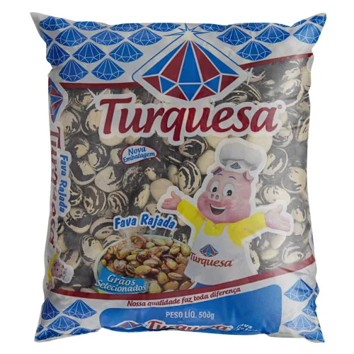 FAVA RAJADA TURQUESA PACOTE 500G - TURQUESA