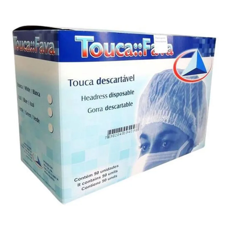 Touca Descartável Fava Sanfonada - 50 unidades