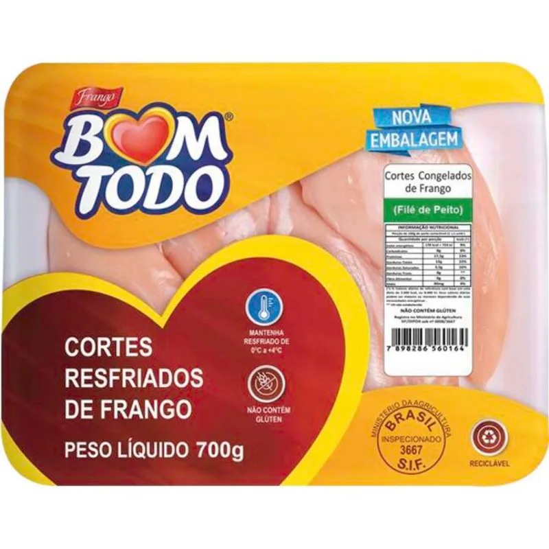Filé de Peito de Frango Bom Todo Congelado 700g