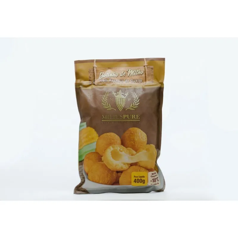 Bolinho de Milho Recheado de Queijo MiliusPure Pacote 400g