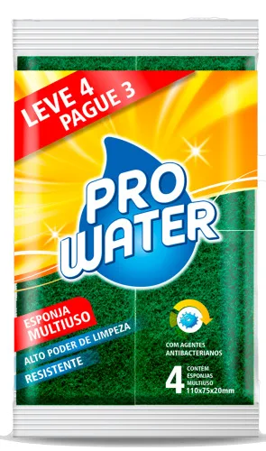 ESPONJA MULTIUSO PRO WATER LEVE 4 PAGUE 3 UNIDADES - PRO WATER