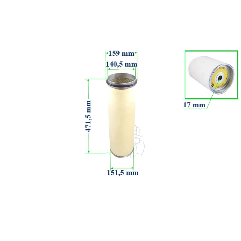 Filtro de Ar Secundário Scania LK140 LK141 85 a 97 - LXS44/1 Mahle