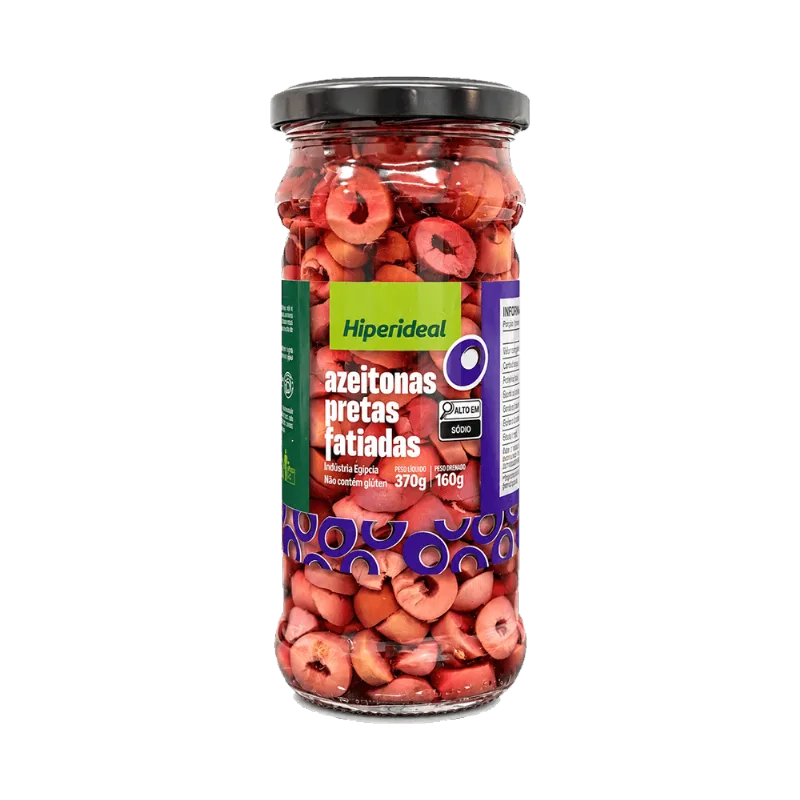Azeitona Preta Importada Hiperideal Fatiada 160g