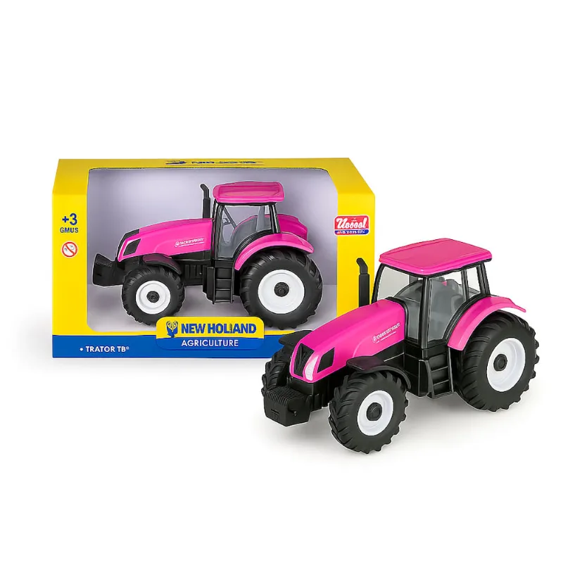 Trator de Brinquedo Infantil Rosa Realista Pneu de Borracha