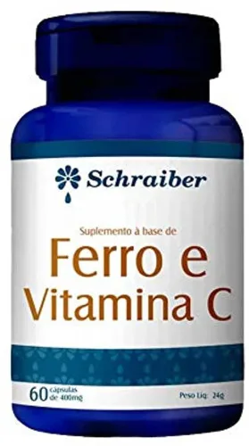 Ferro Vit C 500mg 60 Caps - SCHRAIBER - Mercearia