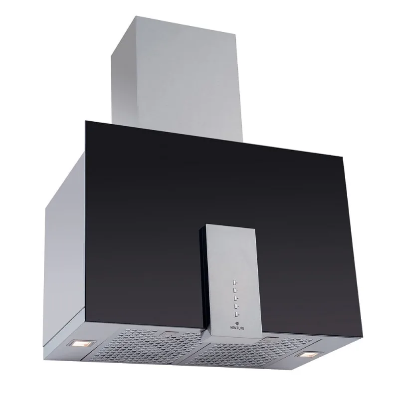 Coifa de Parede Venturi Narcisse 65cm Inox e Vidro Preto 220V K4627IT