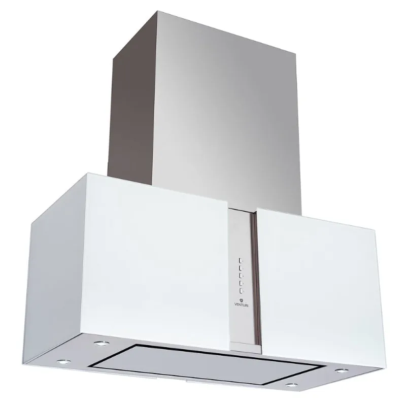 Coifa de Ilha Venturi Murano 76cm Inox e Vidro Branco 220V K5503IT
