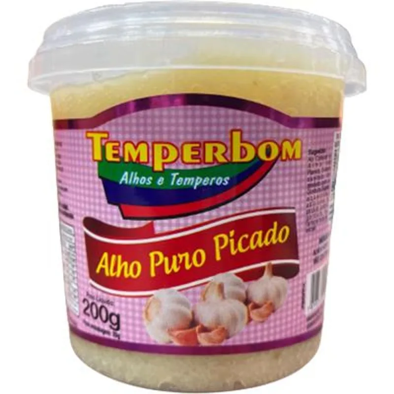 Alho Puro Picado Temperbom 200g - Temperbom - Hortifruti
