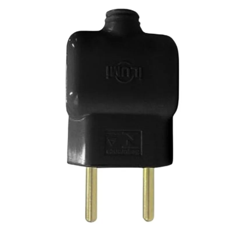 Plugue Móvel Prensa Cabo 2 Pólos 10A 250V Ilumi Plugue Móvel Prensa Cabo 2 Pólos 10 Amperes 250 V Preto