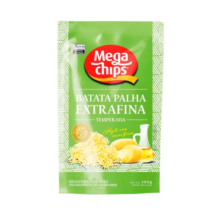 Batata Palha Extra Fina Mega Chips Tradicional Pouch 100g