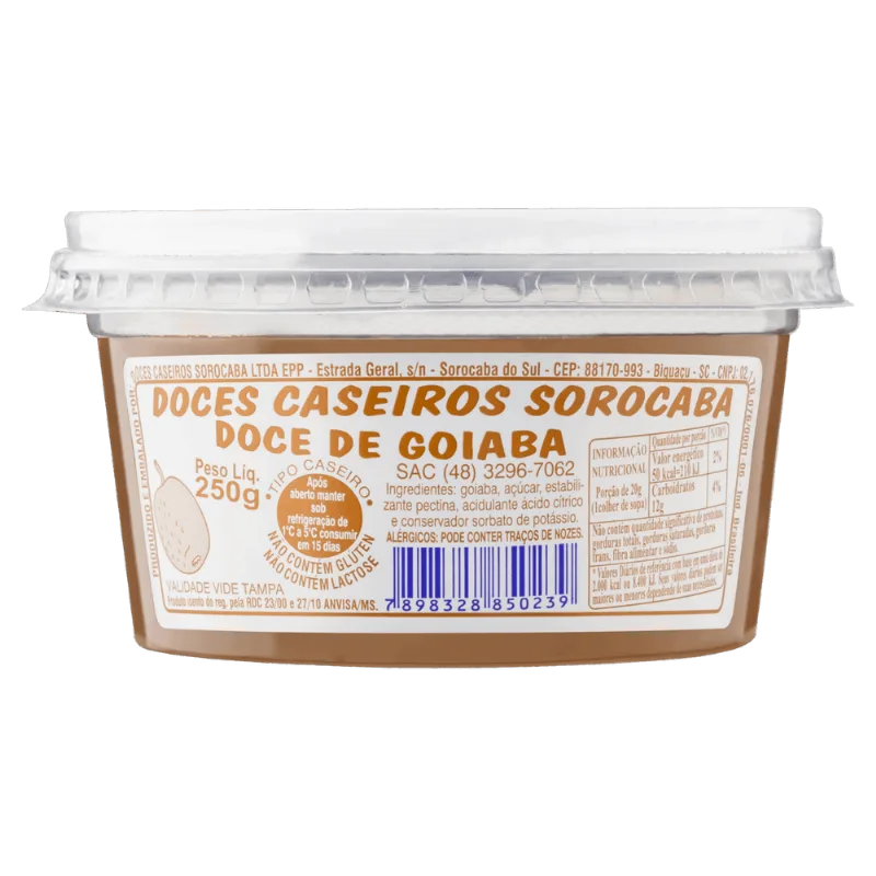 Doce Goiaba Doces Caseiros Sorocaba Pote 250g