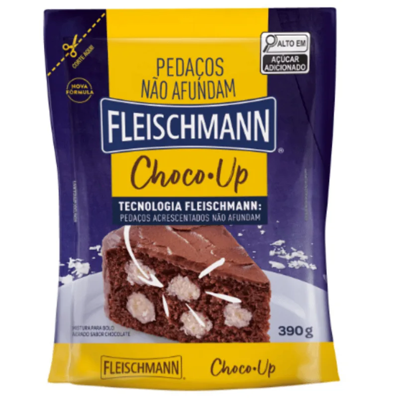 Mistura para Bolo Aerado Choco-Up Fleischmann Sachê 390g