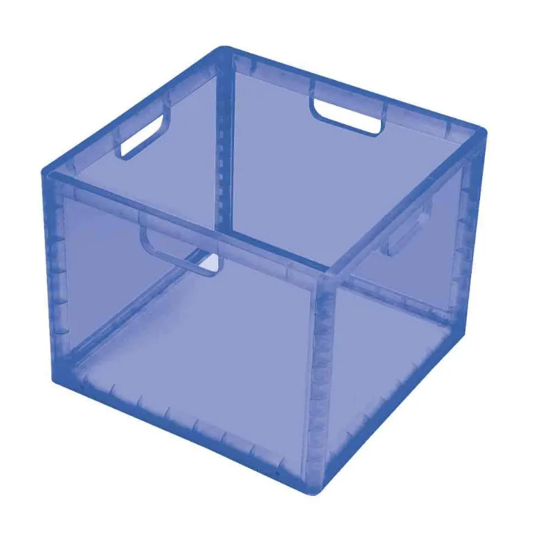 Caixa organizadora quadrado alto Radical Color azul translúcido Ordene