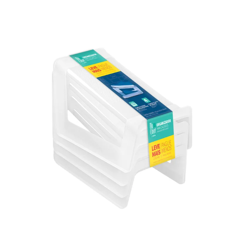 Organizador para Calçados Plástico para 4 Pares Cristal My Closet Ordene Leve Mais Pague Menos