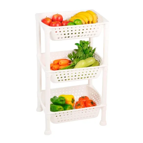Fruteira Com 3 Bandejas Ordene Branco - ORDENE BR - Bazar