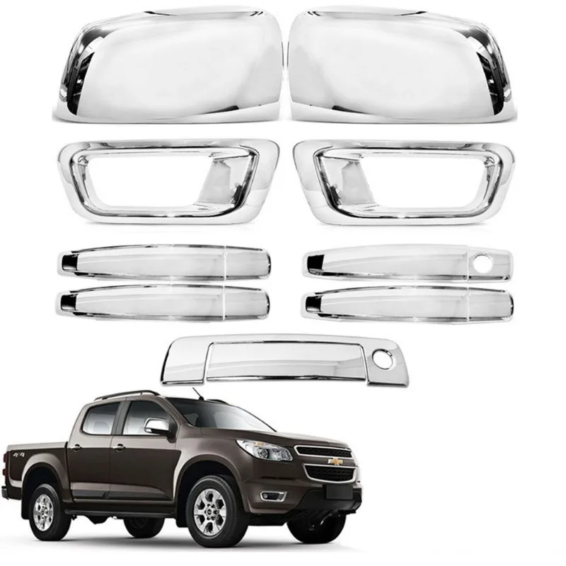 Kit Aplique Cromado Maçaneta Retrovisor Traseira Moldura Milha S10 2012 À 2016
