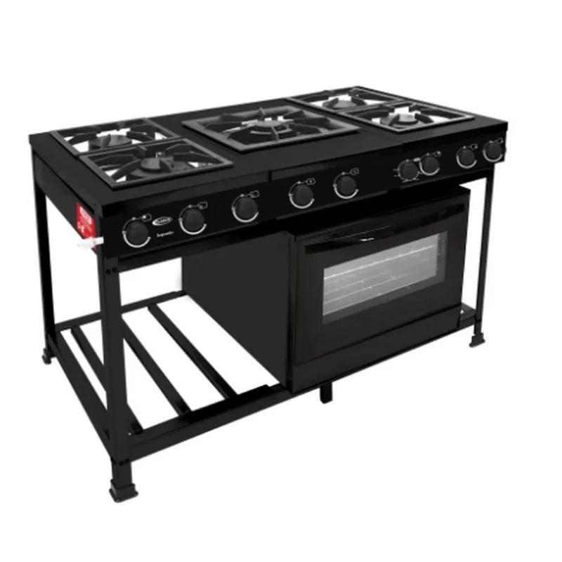 Fogão Semi Industrial Imperador 5 Bocas Com Forno 130 Litros Clarice