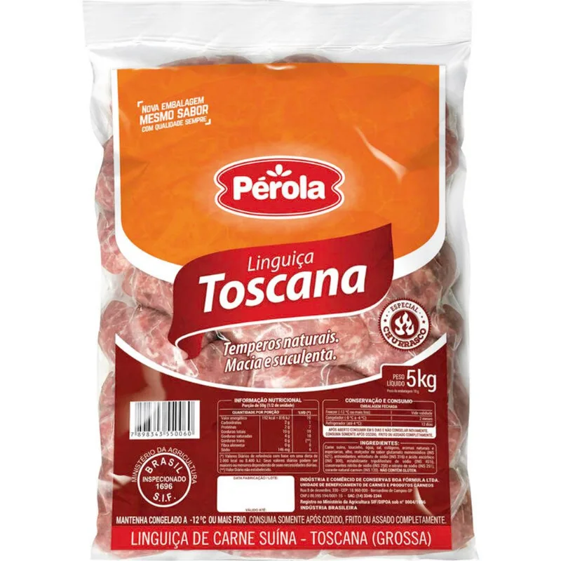 Linguiça Toscana Pérola Congelada 5kg