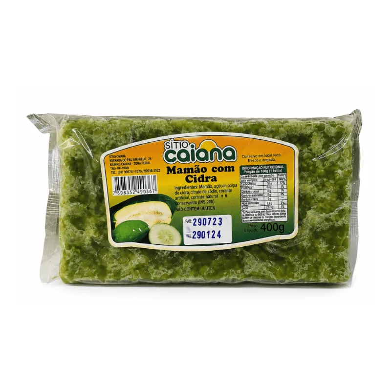 Rapadura de Mamão com Cidra Sítio Caiana