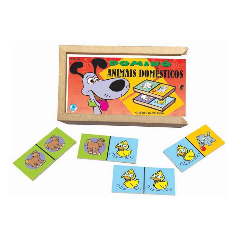 Jogo de Dominó Infantil Animais Domésticos