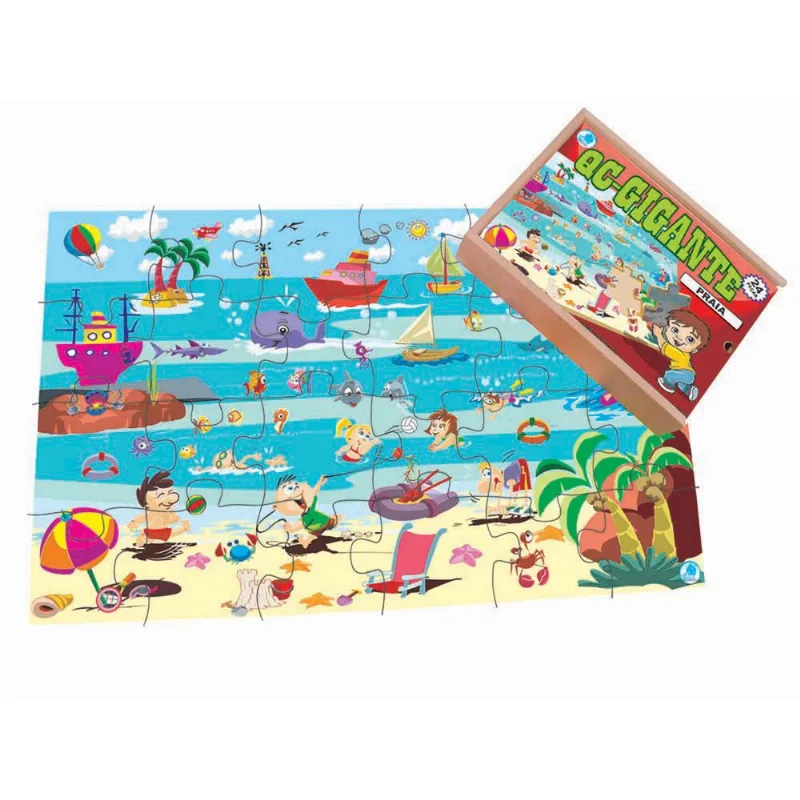 Quebra-Cabeça Infantil Gigante Praia - 24 peças