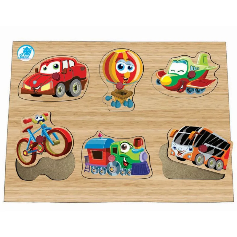Quebra-Cabeça Infantil com Pinos - Meios de Transporte