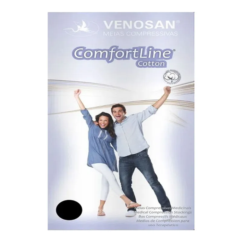 Meia Panturrilha Ad 20-30 Comfortline Cotton Venosan Longa Ponteira Aberta Bege P