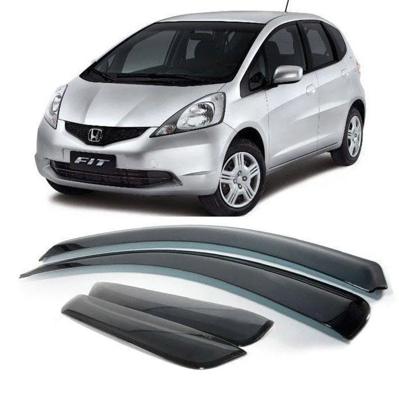 Calha De Chuva Honda Fit 4 Portas 2009 Á 2012 2013 2014 Fumê