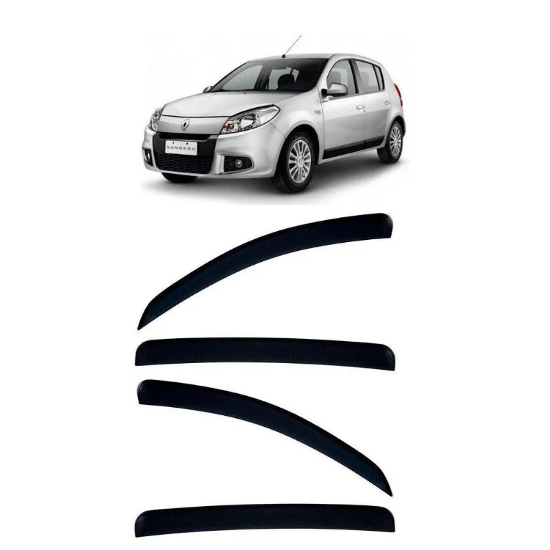 Calha De Chuva Renault Sandero 4 Portas 2007 Á 2013 Fumê