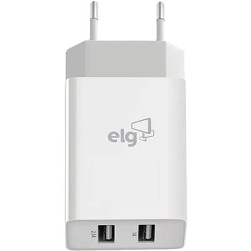 carregador universal parede elg branco 2saidas - WC124E