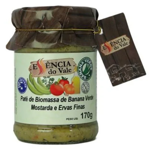 Pate De Biomassa De Banana Verde Mostarda E Ervas Finas 170g Essencia Do Vale - ESSENCIA DO VALE