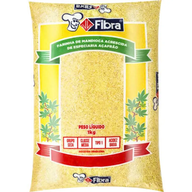 Farinha Mandioca Fibra Amarela 1kg