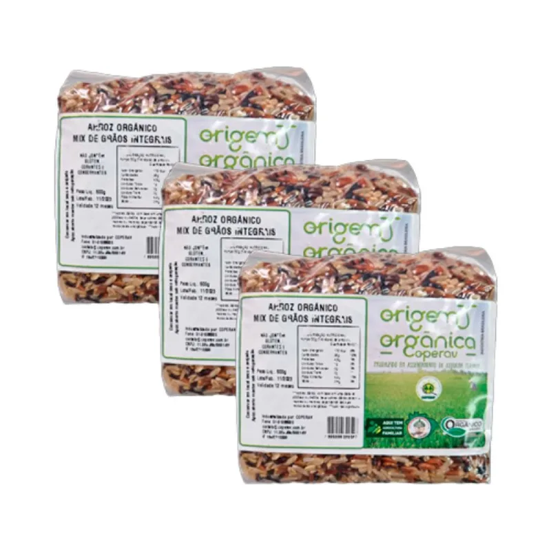 Kit 3X: Arroz Riz Assemblage (Vermelho, Preto e Agulha Integral) Origem Orgânica 500g