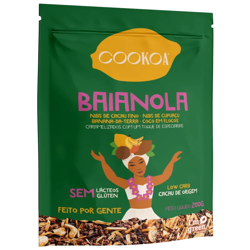 Kit 3x: Granola Nibs &amp; Banana Baianola Vegana Cookoa 200g - Não Informado - Mercearia