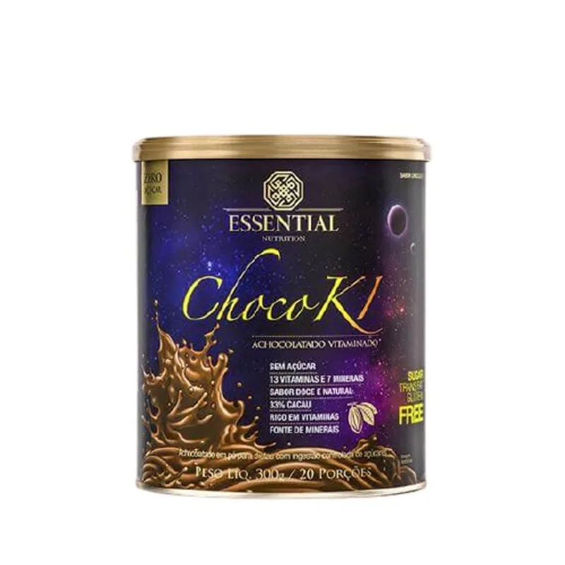 Kit 3X: ChocoKi Achocolatado Essential Nutrition 300g